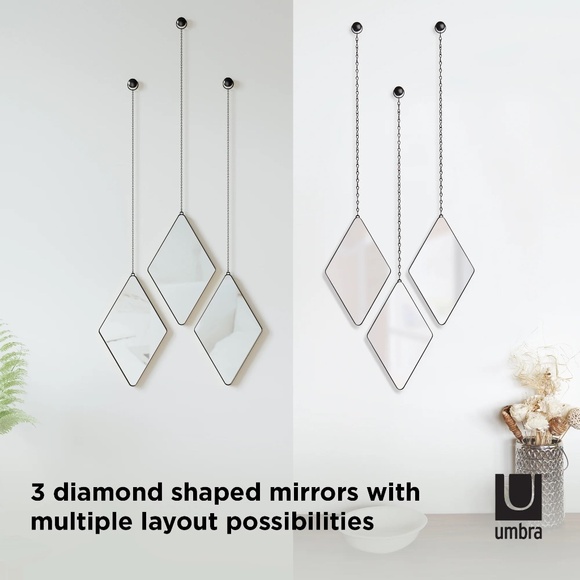 UMBRA. Dima. 3 Mirror Set.  Black. - Picture 1 of 11